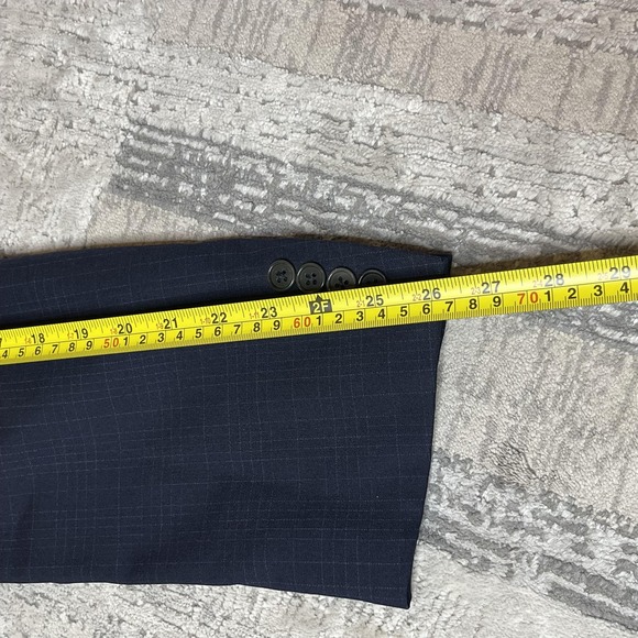 Ermenegildo Zegna Blazer Mens Large Navy Double Breasted Super 100s FLAWS READ* - Picture 11 of 16